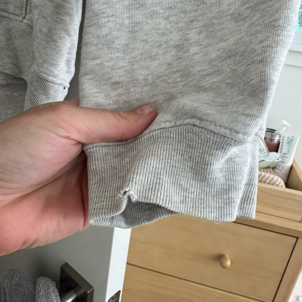 Anine Bing Light Gray Cotton Hooded Sweatshirt - Picture 3 of 6